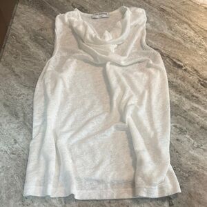 LNA White Cowl Neck Tank Top